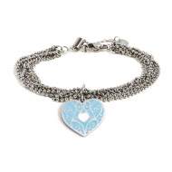 S.STEEL HEART BR DOUBLE CHAIN S.STEEL HEART BR DOUBLE CHAIN