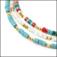 Cavigliere con rondelle madreperla turchesi e multicolor Cavigliere con rondelle madreperla turchesi e multicolor