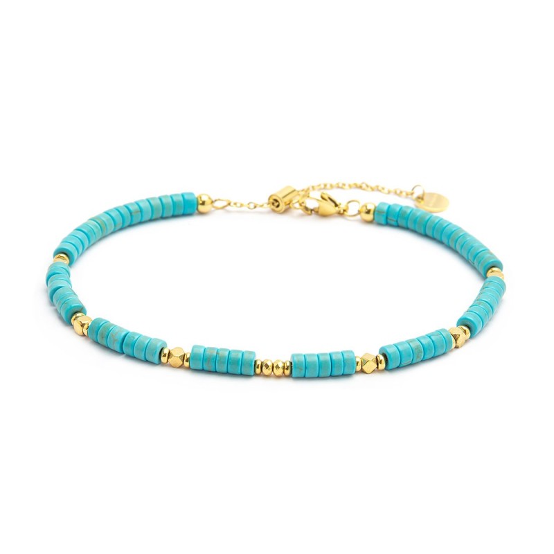 Cavigliere con rondelle madreperla turchesi e multicolor Cavigliere con rondelle madreperla turchesi e multicolor