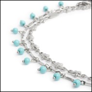 Cavigliera con stelle e cavigliera con pietre turchesi