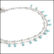 Cavigliera con stelle e cavigliera con pietre turchesi