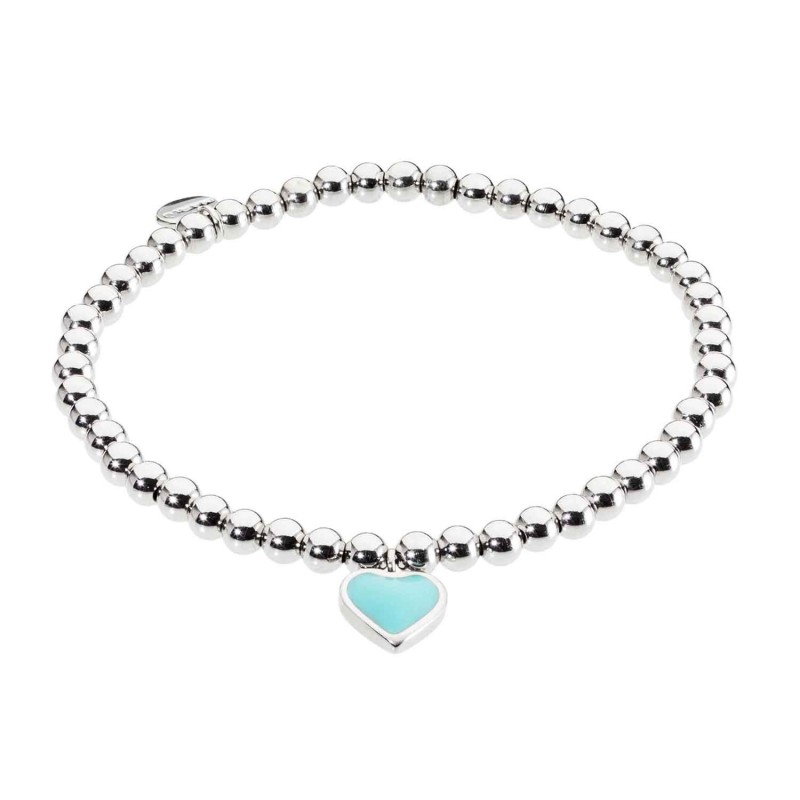Bracciale elastico con sfere e cuore Bracciale elastico con sfere e cuore